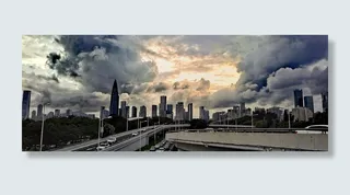 深圳城市暴雨降至 暗黑风 狂风暴雨来临