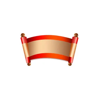 复古中国风卷轴元素手绘画轴文本标题框PSDAI素材模板png免扣图