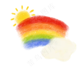 彩虹 卡通 阳光 太阳  云朵 云彩