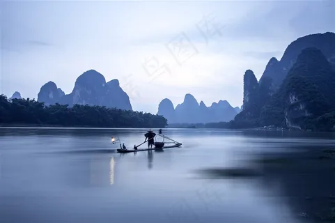 渔夫漓江风光图片 渔夫漓江风光图片