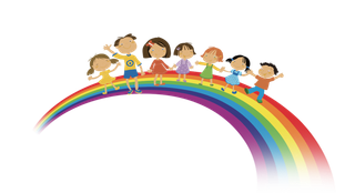 彩虹卡通儿童