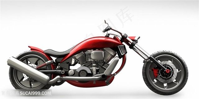 红色拉风摩托车高清图片