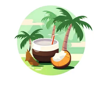 海岛椰子树免抠