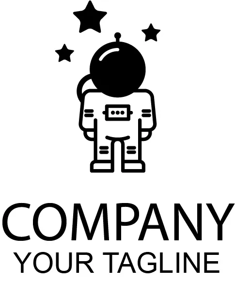 黑白宇航员公司logoai矢量模版下载