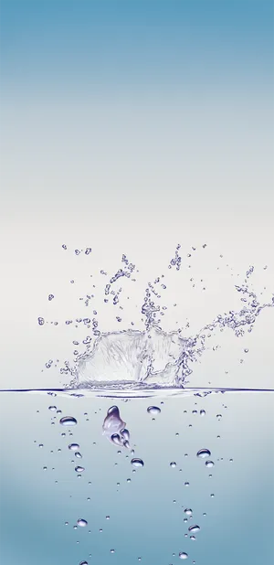 蓝色背景透明水花飞溅