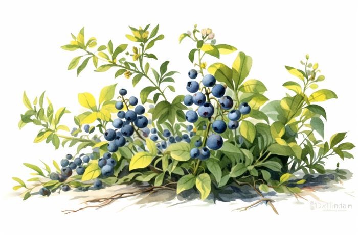 一串蓝莓插画(4080x2688)