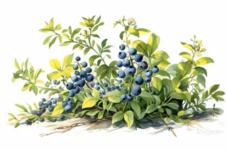 一串蓝莓插画