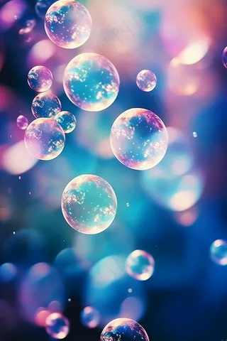 彩色泡泡闪光灯光芒光晕背景