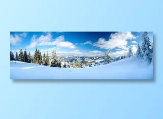 很美丽的雪天树林