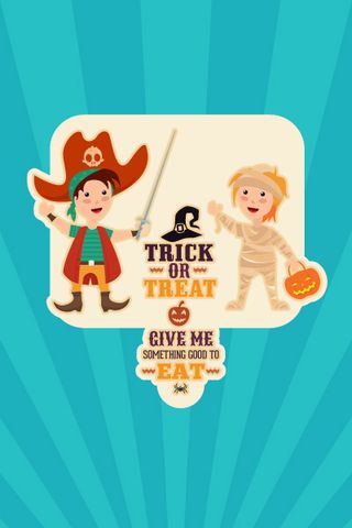 万圣节小鬼捣蛋儿童矢量插画扁平