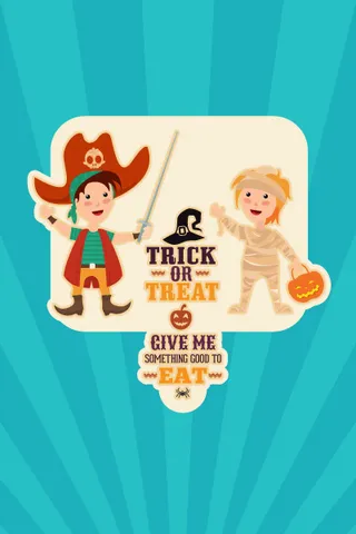 万圣节小鬼捣蛋儿童矢量插画扁平