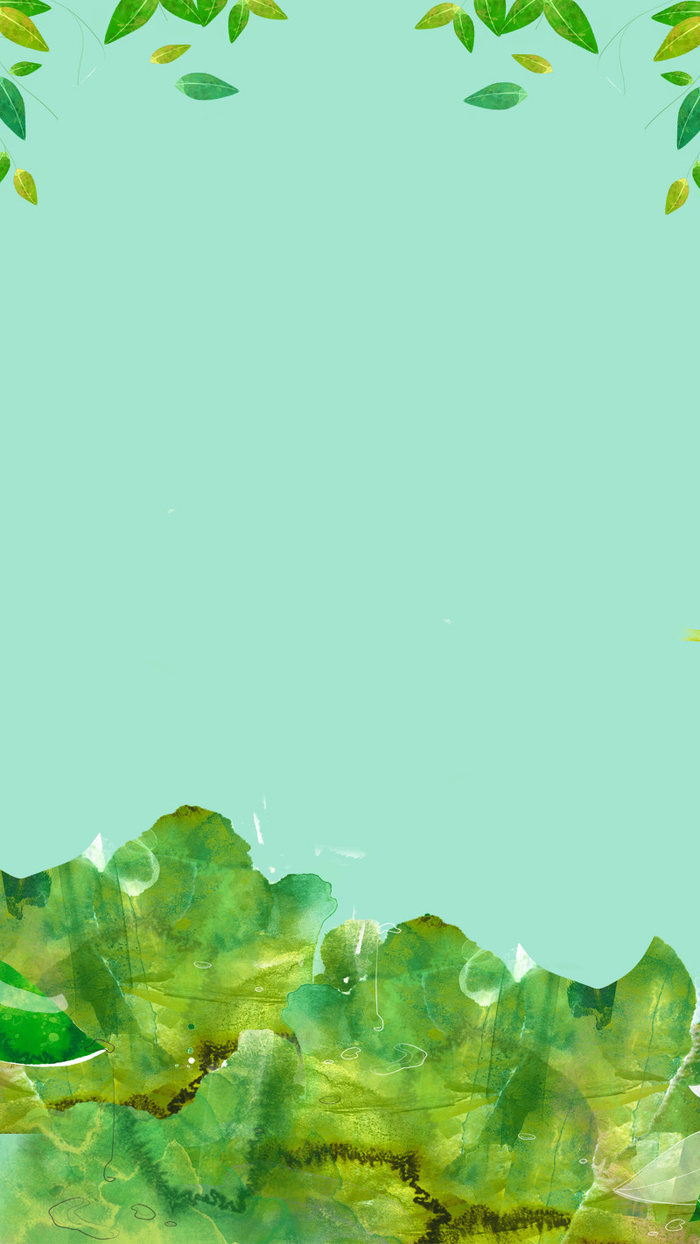 绿色草地树叶易拉宝背景