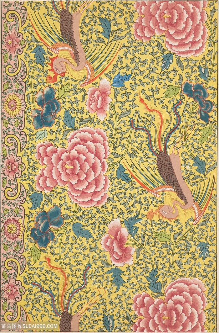 花鸟植物手绘工笔画中式传统纹样集锦中国风图片