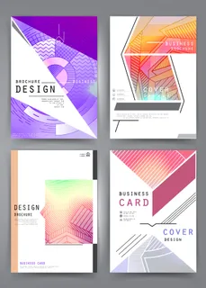 抽象矢量彩色时尚年度宣传册设计