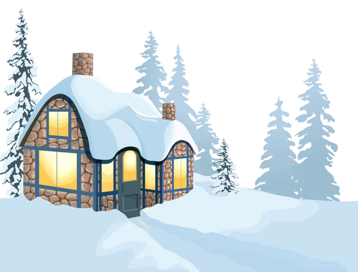 下雪天小屋