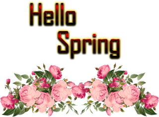 你好春天花朵装饰标题谷雨