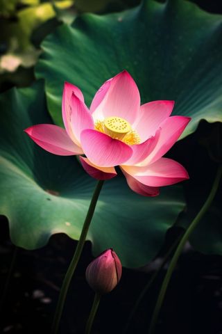 莲花光影暗黑摄影图