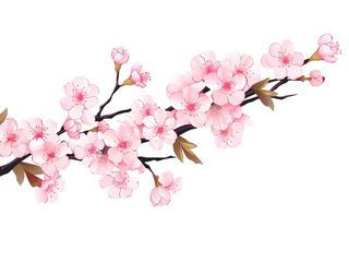 樱花桃花树枝免抠