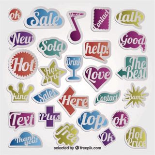 免抠彩色促销贴纸