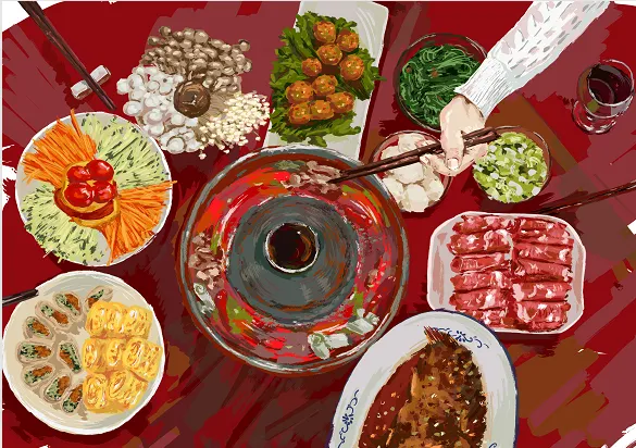 火锅年夜饭psd模版下载