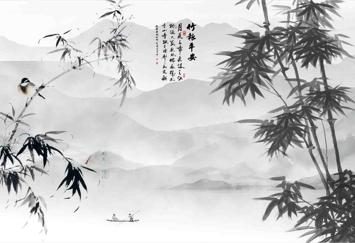 竹报平安背景墙