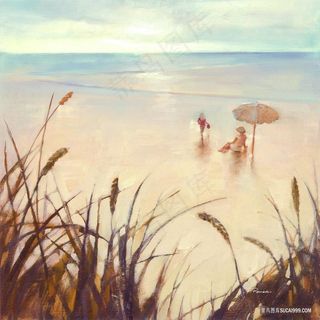 海景唯美风景画油画