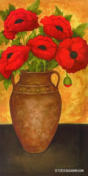 静物唯美花卉花瓶油画