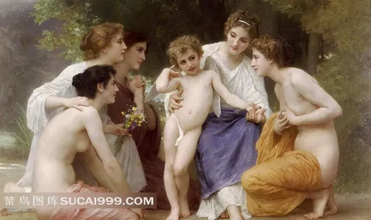 世界名画--美女与小女孩