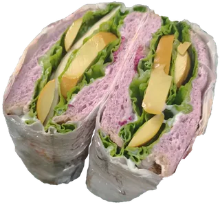 切开紫薯三明治免抠元素实物摄影素材