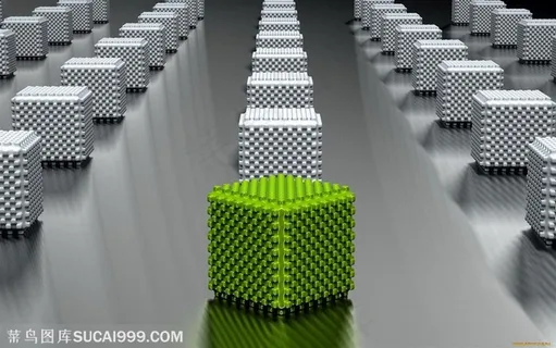 3D立体方块空间PPT海报C4D创意背景素材背景图片