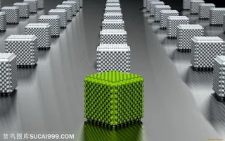 3D立体方块空间PPT海报C4D创意背景素材背景图片