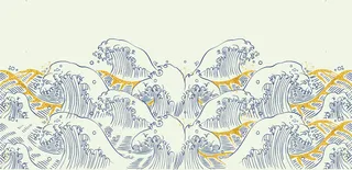 中国风鎏金浪花波浪矢量