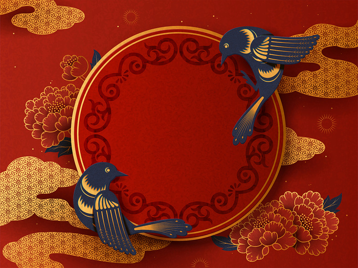 中式传统新年春节矢量素材