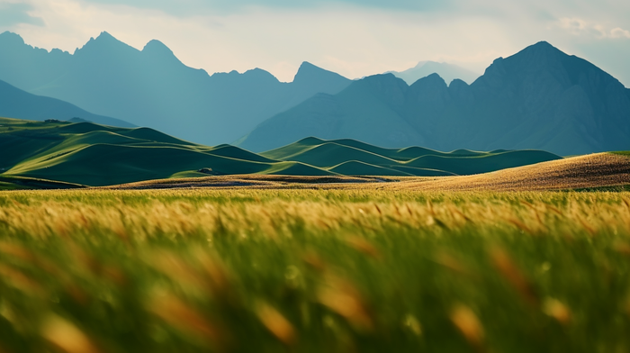 高山山脉草原摄影图(4368x2448)