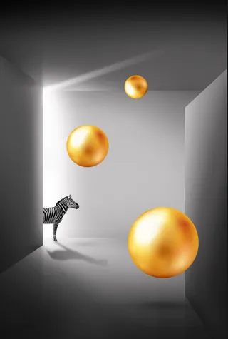 轻奢简约高档大气立体几何吉祥招财骏马动物马到成功装饰画