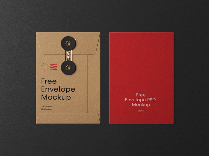 档案袋正反面垂直画幅Envelope With String