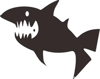 鲨鱼剪影卡通