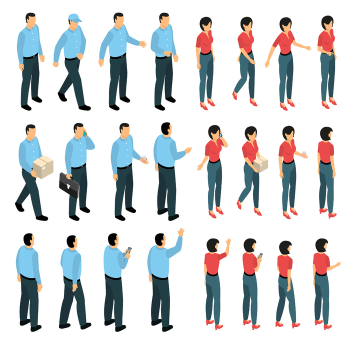 商业中使用的男人和女人eps,ai矢量模版下载