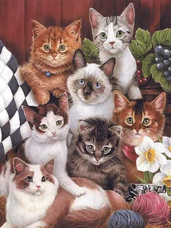 唯美水彩猫艺术插画 唯美水彩猫艺术插画
