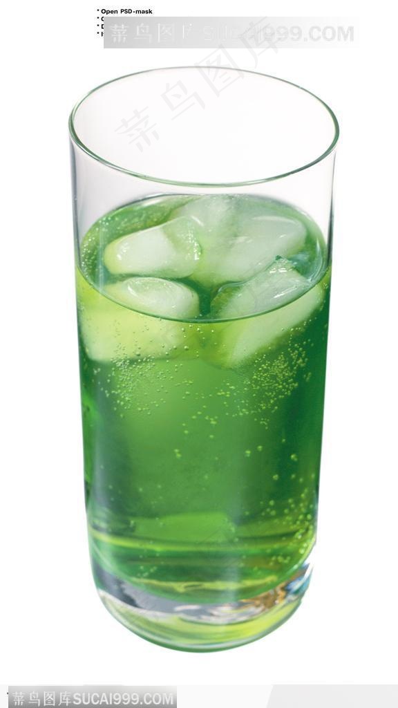 饮料特写-绿色的苹果酒