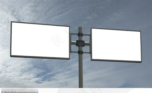 户外广告-对称的广告牌