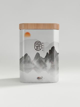 国风高档茶叶包装盒袋罐瓶LOGO标贴展示VI智能贴图样机PSD素材