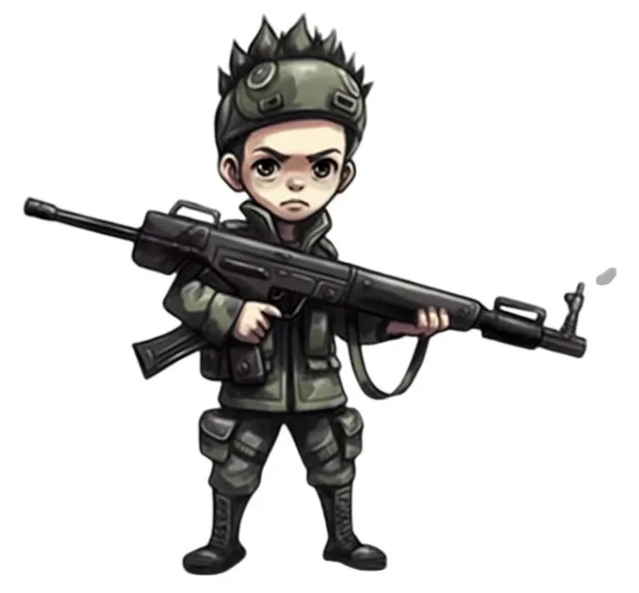 士兵军人拿着枪卡通免抠(1104x1024)