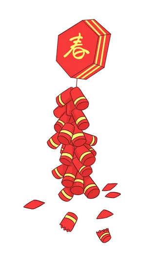 红色烟花爆竹免扣素材