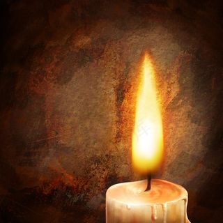 一只燃烧着的蜡烛