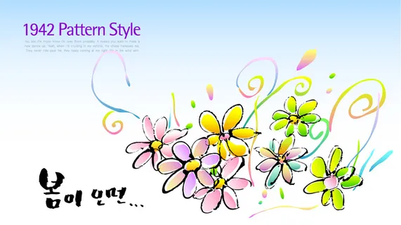 韩国风格花纹背景矢量素材手绘花纹背景底纹花边装饰