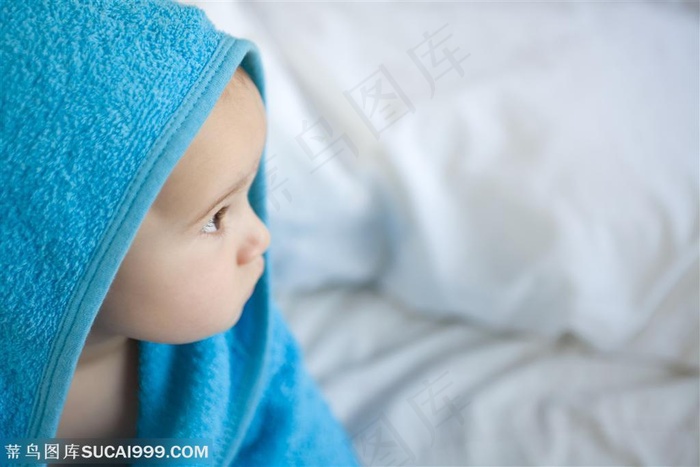 可爱婴儿 可爱外国小孩侧面特写