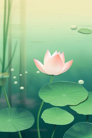 意境荷花荷叶夏日背景图