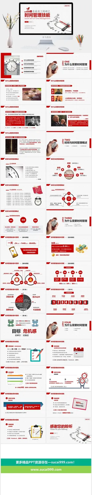 时间管理PPT模板预览图