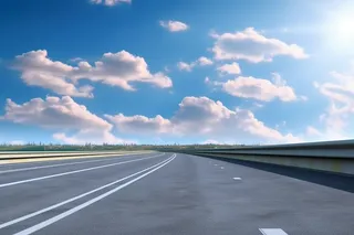 :高速公路天际线和蓝天白云